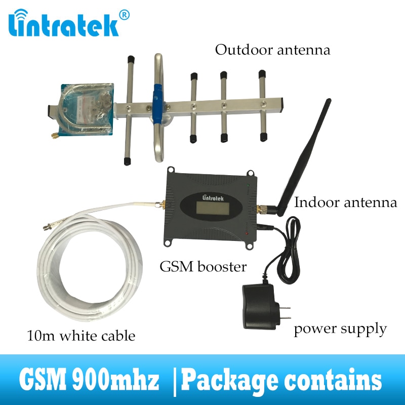 lintratek Mobile Cell Phone Signal Booster 2G GSM 900MHz cellular Repeater communication amplifier with Yagi and whid antenna