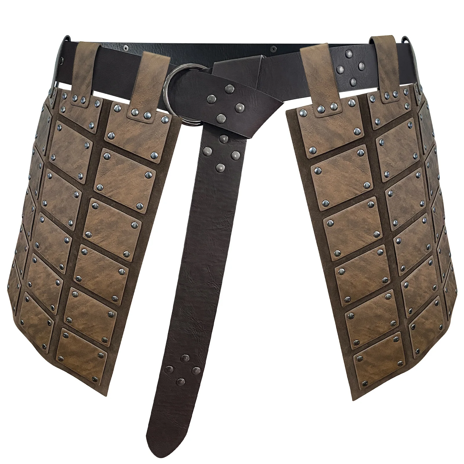 Römische Legion Gladiator Kampfgürtel Rock Männer Frauen Steampunk PU Leder Rüstung Mittelalter Griechisch LARP Cosplay Kostüm: Brown