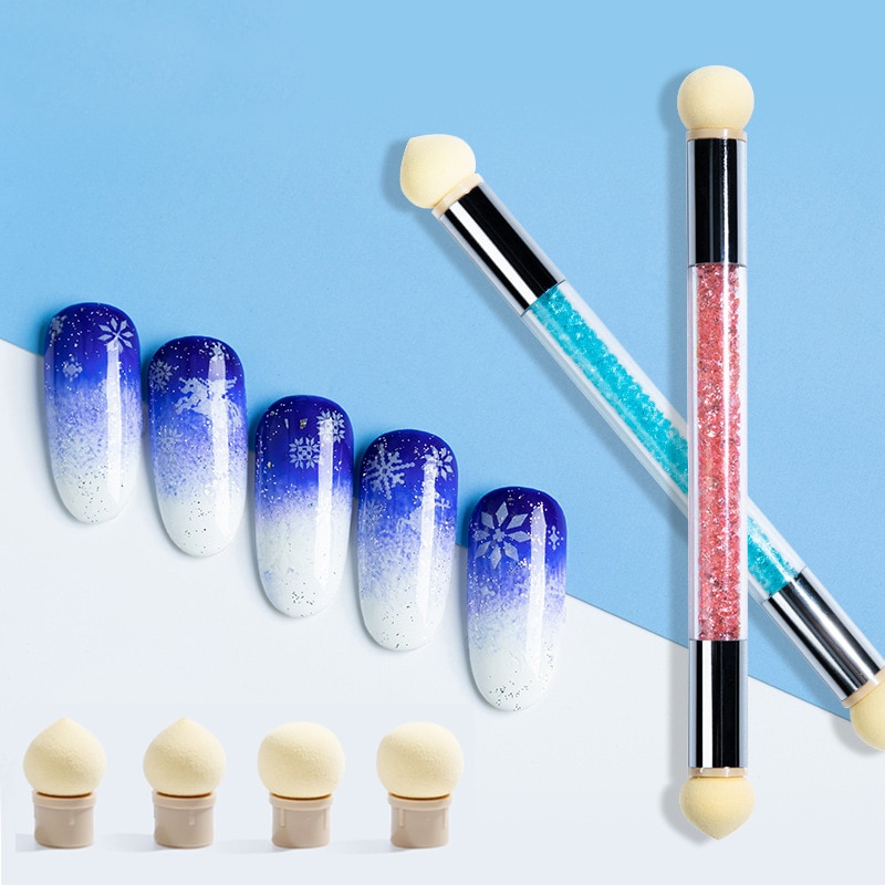Mobray-vernis à ongles Gel à double extrémité, brosse acrylique avec poignée avec strass, stylo de peinture de manucure à faire soi-même