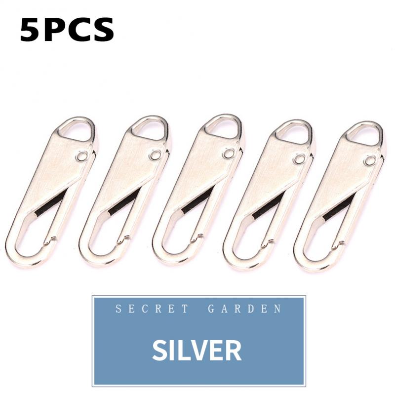 5/10pcs Metal Zipper Zipper Repair Kits Zipper Pull for Zipper Slider Sewing Diy Craft Sewing Kits Metal Zip DIY Sewing: B 5PCS