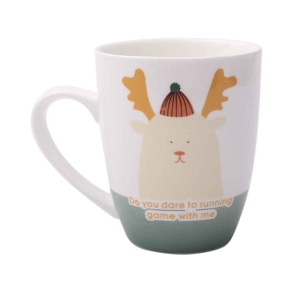 Cartoon cute ceramic cutlery children's dinner plate steak plate breakfast plate dessert plate and cup: cup of deer