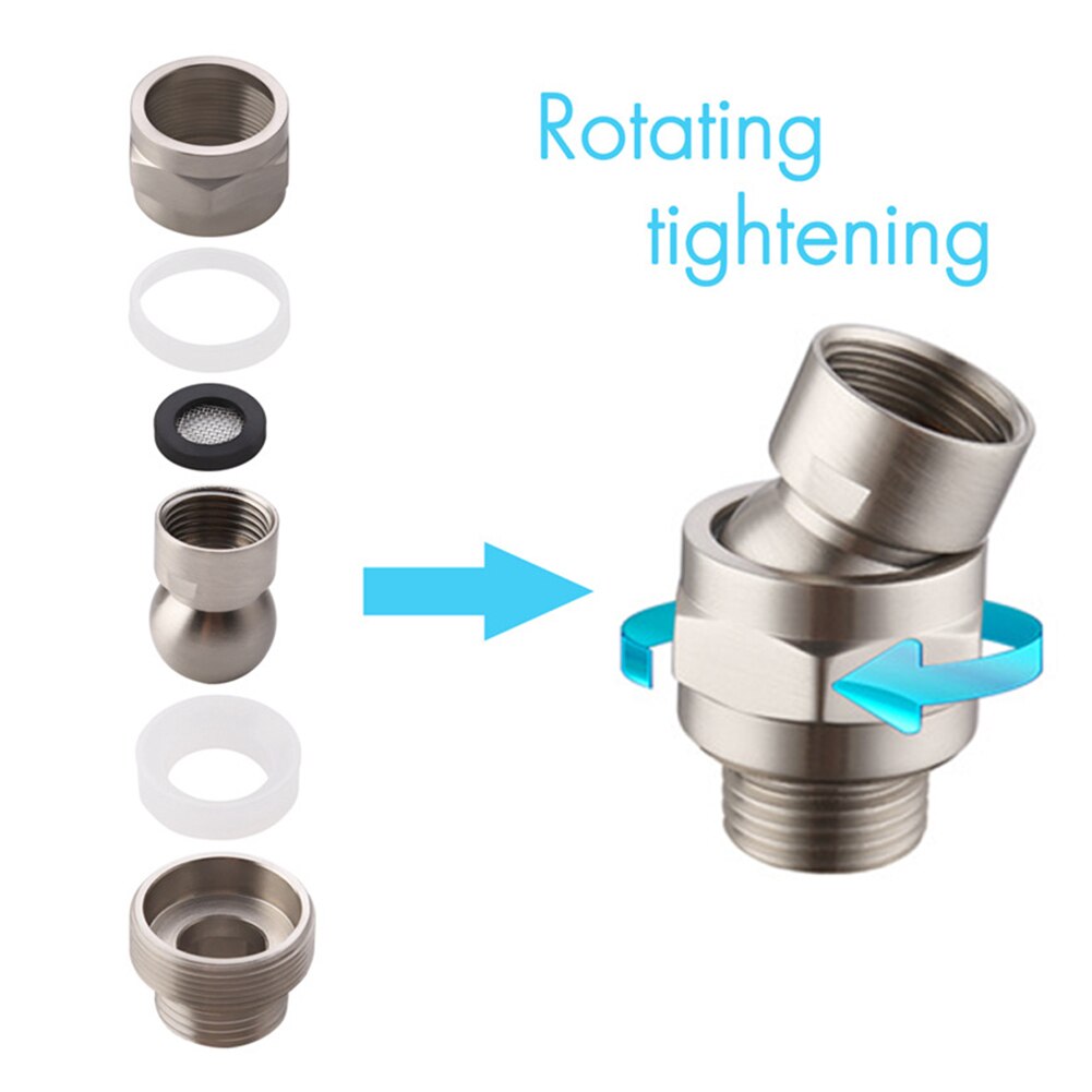 Messing Roestvrij Installeren Swivel Adapter Grote Water Flow Douchekop Connector Kogelgewricht Verstelbare Hoek Arm Extension