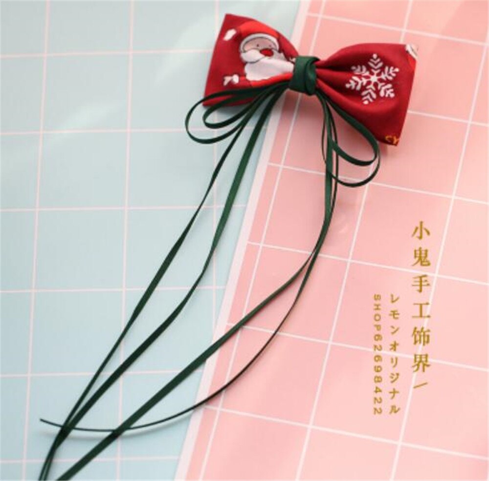 Kerst Kwastje Strik Trim Lolita Meisje Hoofddeksels Haar pin Kimono Badjas JK Haar Accessoires Decoratie Hoofdtooi B591: color 10