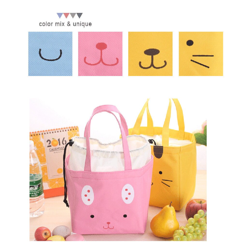 Lunch Box Cute Animal Thermal Insulated Tote Cooler Bag Bento Pouch Lunch Container life Storage sac isotherme repas