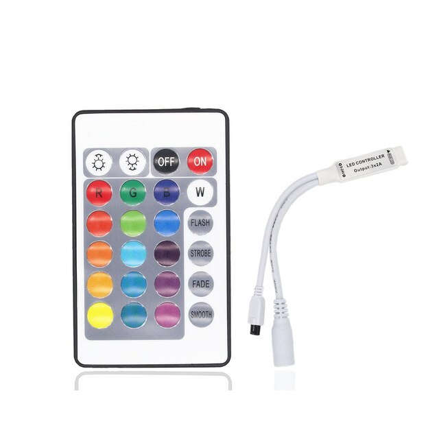 Accesorios de cinta de luz de tira de LED SMD 5050 3528 2835 RGB 12V 24key/44 key RGB IR RF Control remoto para tira LED RGB: mini 24keys