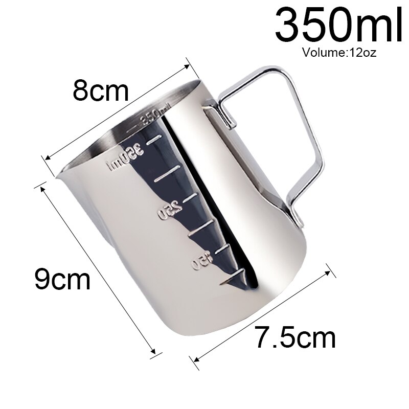 350Ml 500Ml 700Ml 1000Ml Rvs Melk Werper Geschikt Voor Koffie, latte &amp; Opschuimen Melk Koffie Pitcher Pull Bloem: 350ml