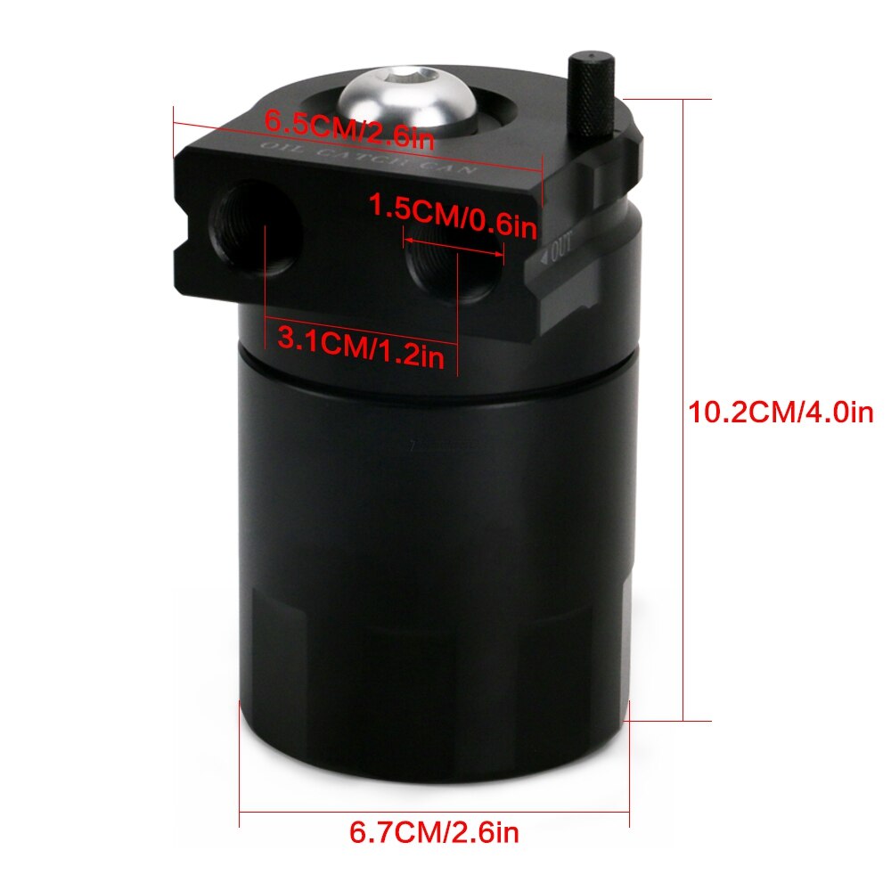SPEEDPARK Universal Breather Tank & Oil Catch Can Fuel Tank With Breather Filter Universal Oil Filter Aluminum Alloy