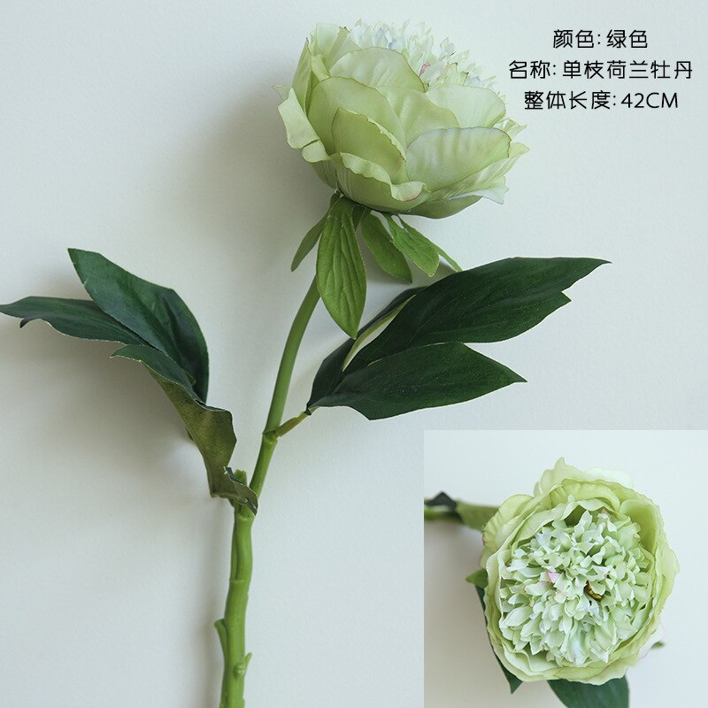 42cm konstgjord pion blomma gren hem trädgård dekoration tillbehör baby shower födelsedagsfest tillbehör flores artificiais: Grön