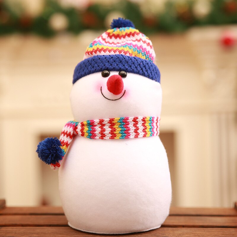 Cute Red Snowman Christmas Decorations for Home Foam Snowman Xms Tree Decors Kids Xmas Winter Ornaments Navidad: Blue S