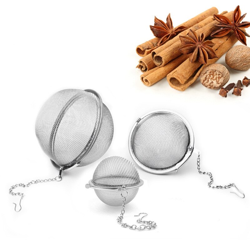 1pc rustfritt stål te infusjoner sfære låsynge spicetea ball sil sil infuser te filter siler kjøkken te tilbehør