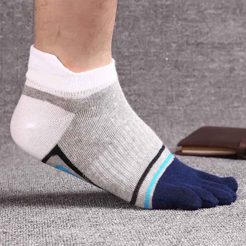 1 par fingerseparerede tåsokker udendørs resistent polyester bomuld spandex ankel strømper sport fitness løbestrømper: Qh