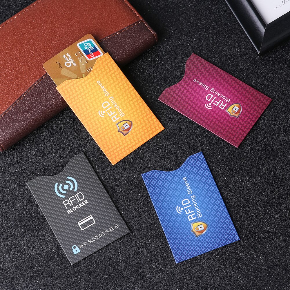 porte-monnaie Anti RFID, 5 pièces, serrure à manches, couvercles de Protection pour carte bancaire