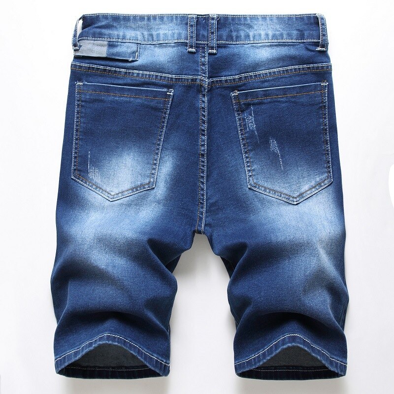 Quanbo herre skinny jeans shorts sommer elastiske shorts jeans casual slim fit streetwear denim shorts plus størrelse 40 42