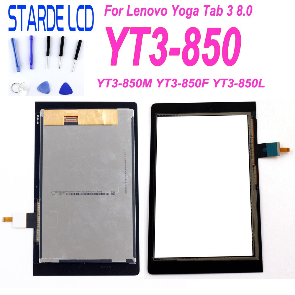 Substituição LCD Para Guia Lenovo YOGA 3 8.0 YT3-850 STARDE YT3-850M YT3-850F LCD Screen Display Toque Digitador Assembléia