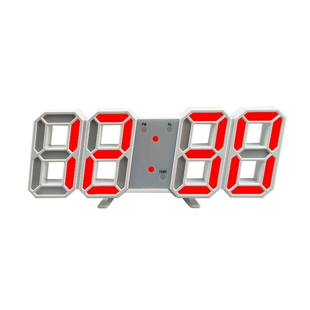 3d Led Digital Clock Glowing Night Mode Brightness Electronic Hanging Clock 24/12 Adjustable Table Hour Wall Clock Display T6c6: E