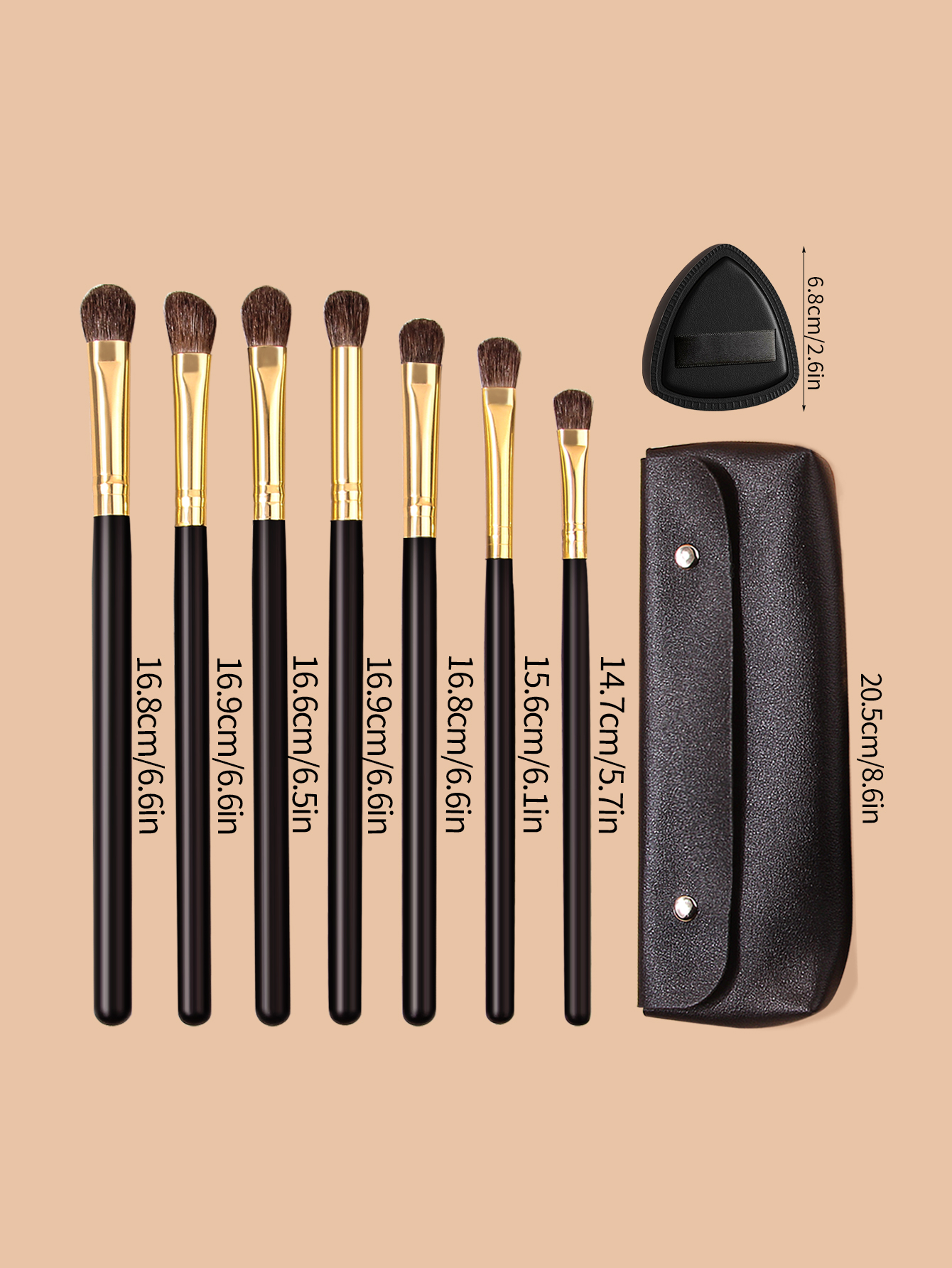 Natural Horse Hair Makeup Brushes Set Makeup Artist Cosmetic Tool Kit