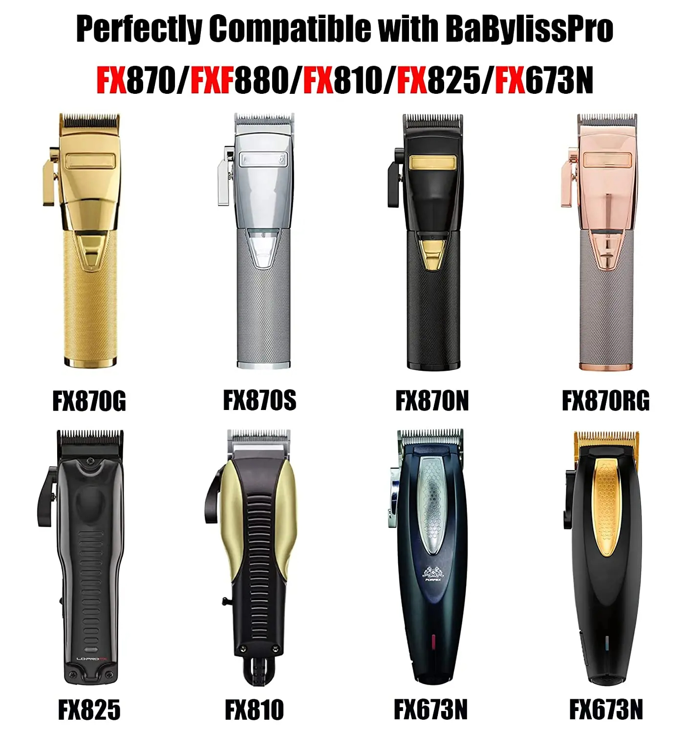 Hair Trimmer Replacement Blades Suitable For BabylissPRO Barberology FX870/FXF880/FX810/FX825/FX673N Clippers