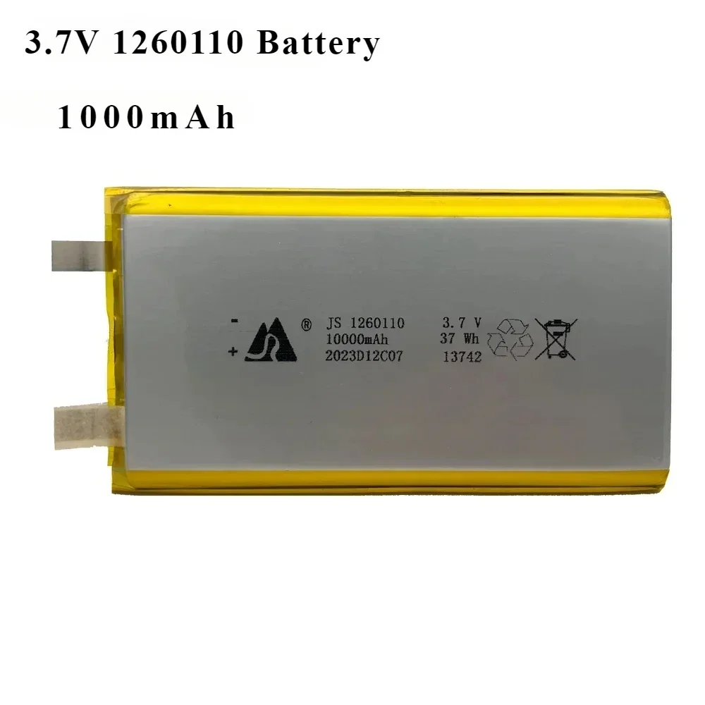 3,7V 10.000mAh 1260110 Bateria de polímero de lítio para banco de potência DIY GPS Capacidade real Baterias recarregáveis de íon-lítio de grande capacidade