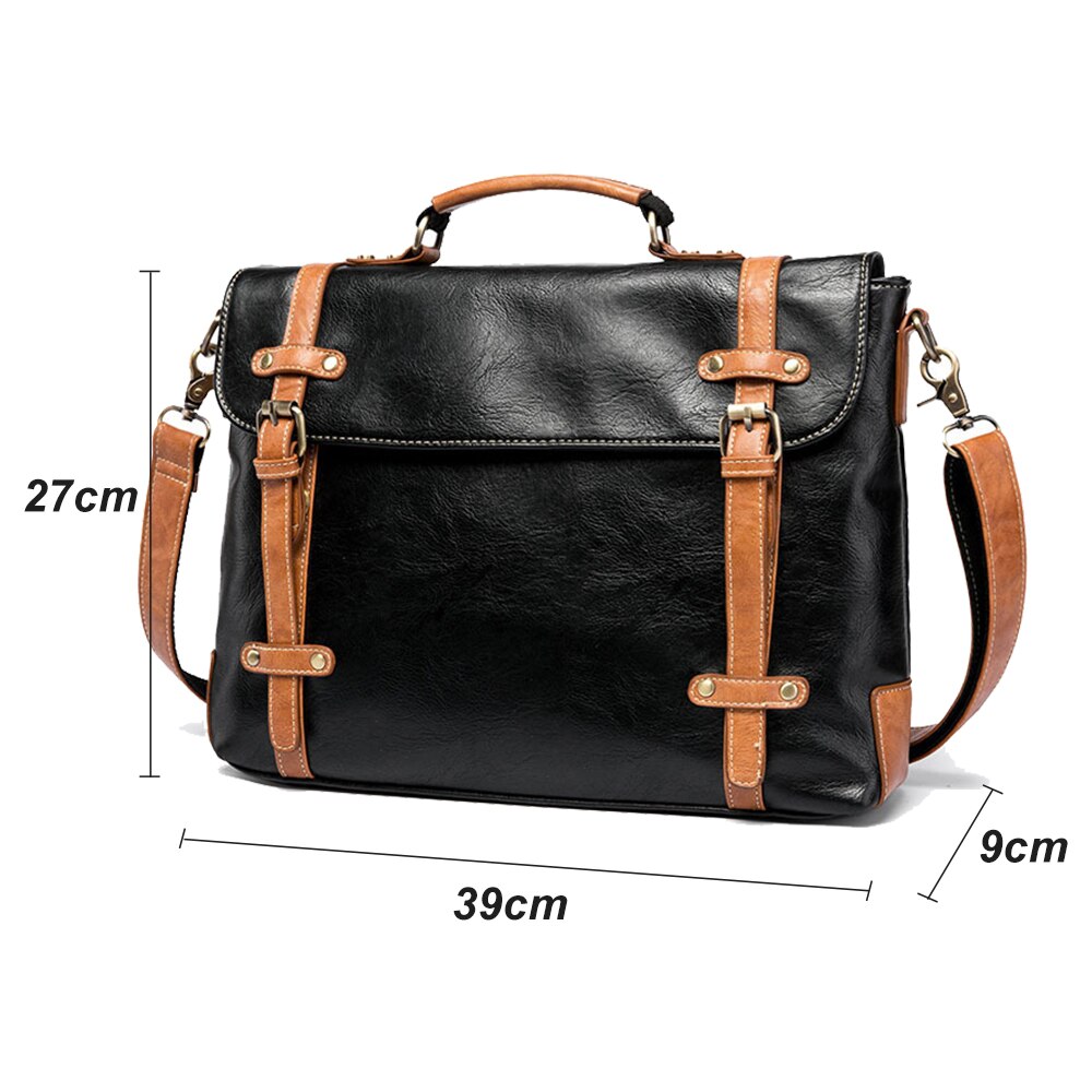 Heren aktetas vintage messenger bag pu leren crossbody tas heren retro grote schoudertassen voor heren handtas  xa6c