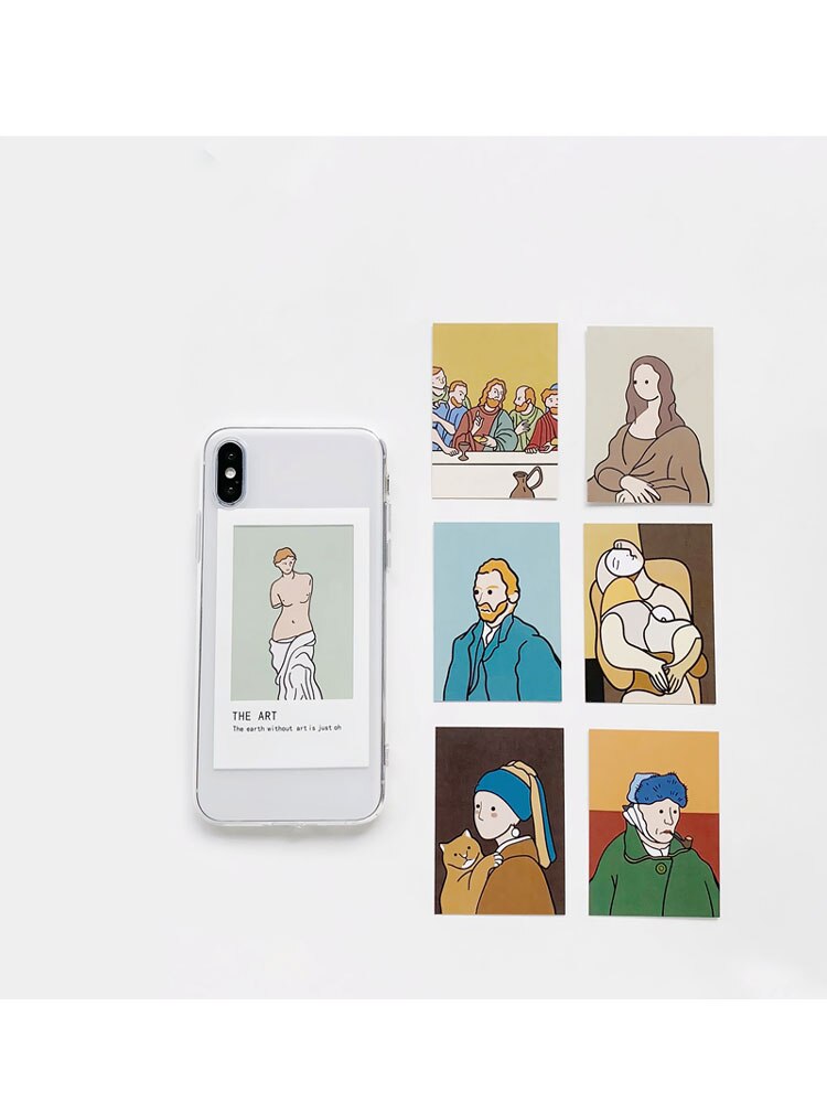 Art Card Silicone Telefoon Case Voor Iphone 11 12 Pro X Xr Xs Max Case Clear Tpu Bescherming Cover Voor iphone 6 6s 7 8 Plus Se