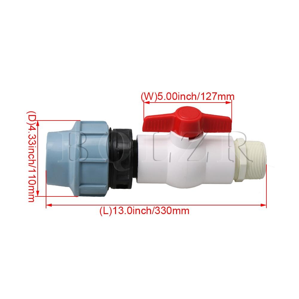 BQLZR T-Handle Shut-Off Ball Valve Single Lock Ball Valves for 63PE Tube