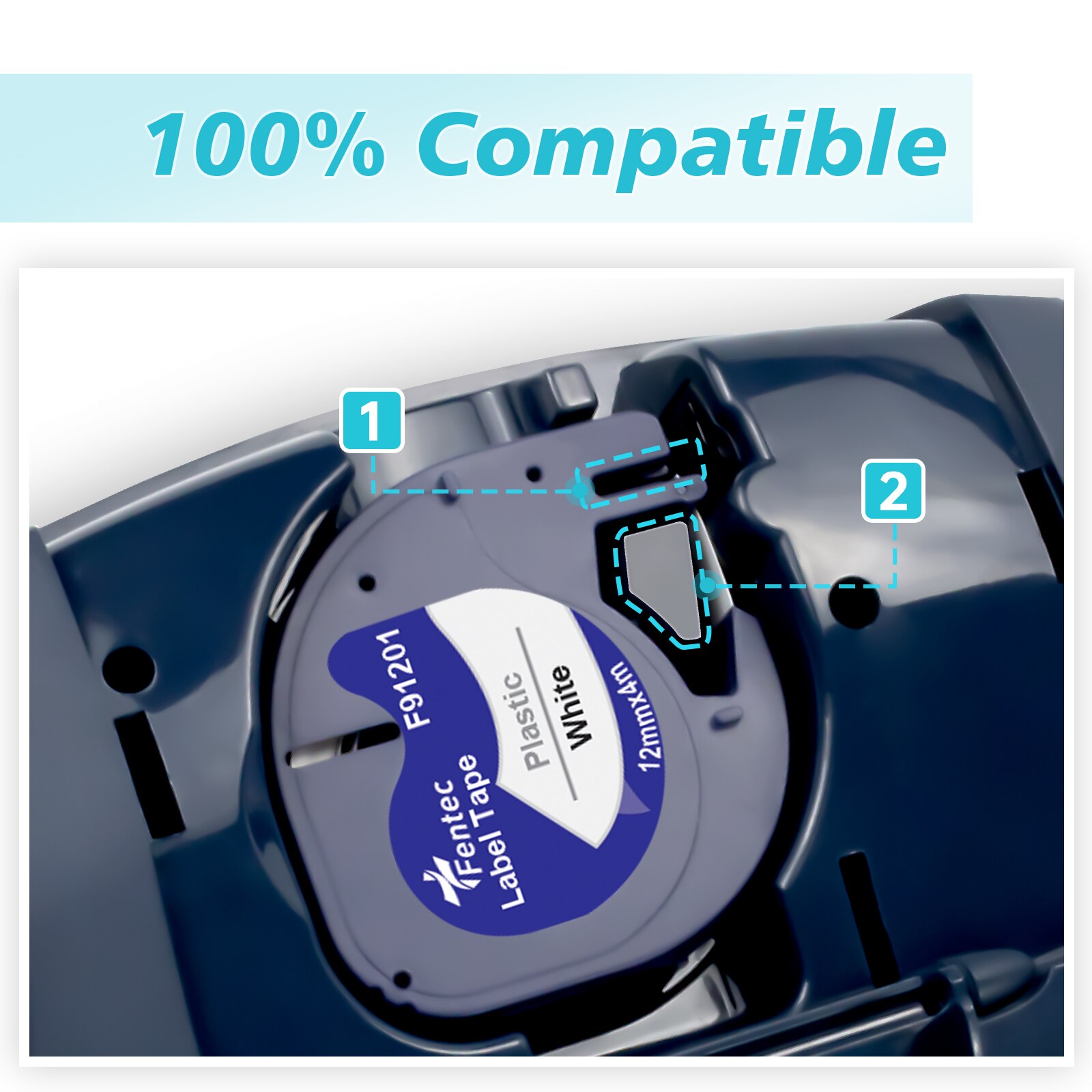 10PK Compatible Dymo LetraTag 91201 91202 12267 91200 91203 91204 91205 Plastic Label Tapes 12mm*4M for Dymo LT-100H LT-100T XR