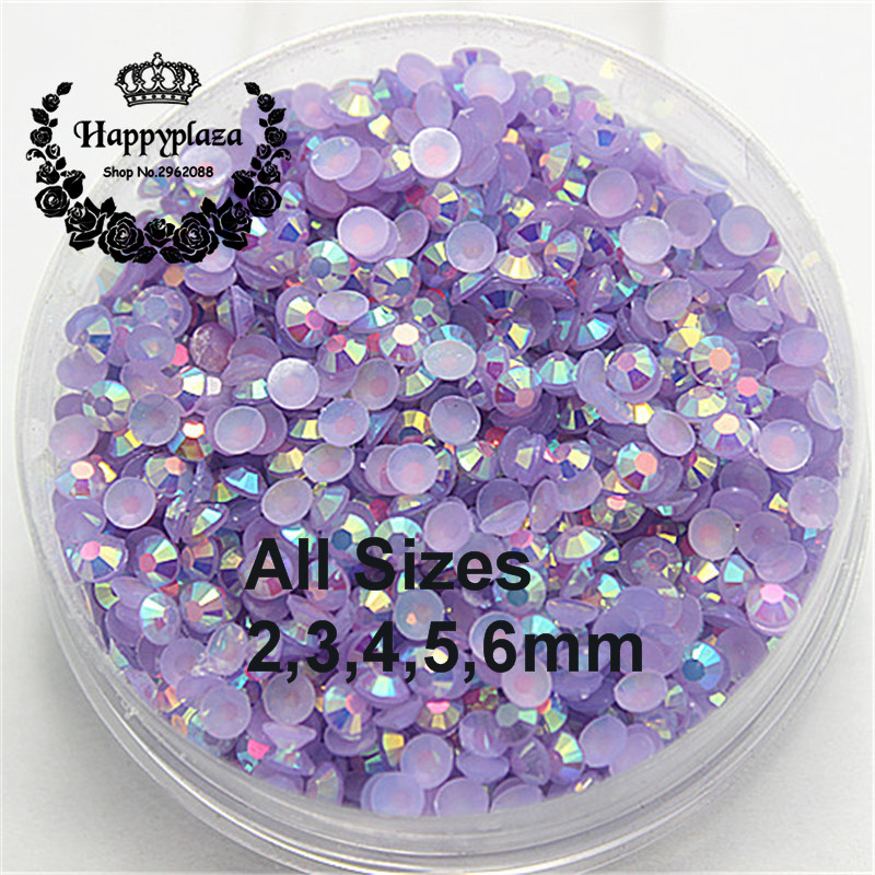 Alle Maten 2,3,4,5,6Mm Hars Strass 14 Facetten Plaksteen Jelly Licht Paars Ab Decoratie Voor Telefoons Tassen Schoenen Nagels Diy