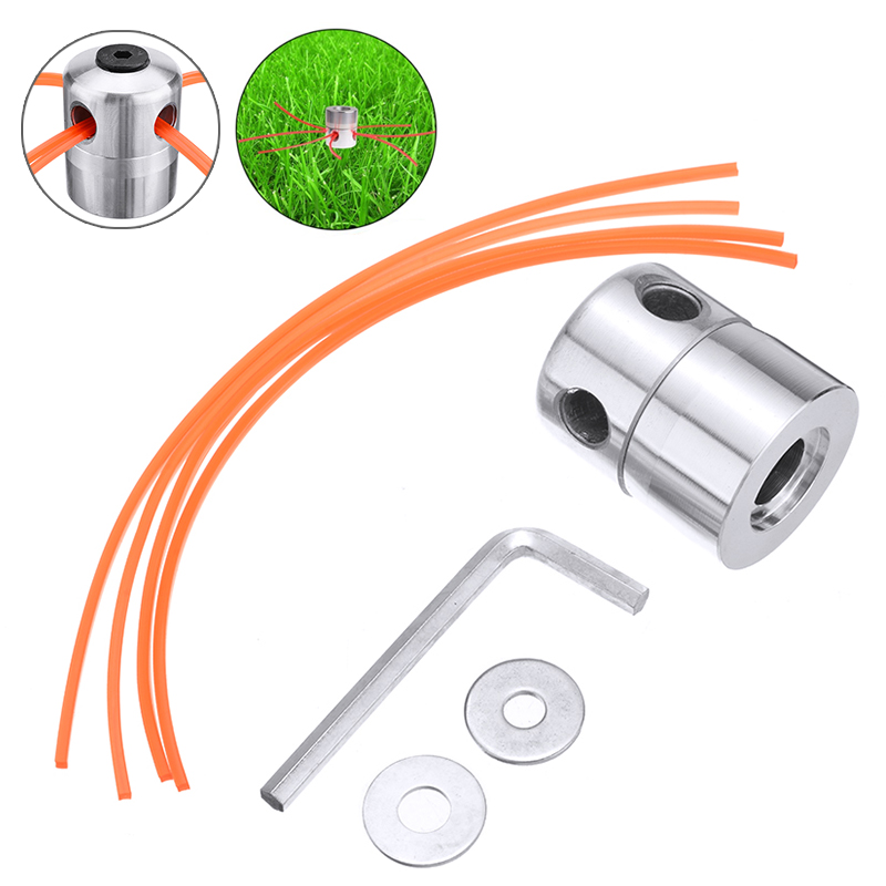 Universal Grass Trimmer Head Aluminum Alloy Garden Trimmer Head with 4 Lines Brush Cutter Head Lawn Mower Accessories