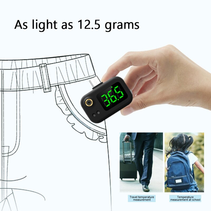 Portable Cell Phone Thermometer USB Thermometer With LED Display Body Temperature Measurement Instrument For Android Phone