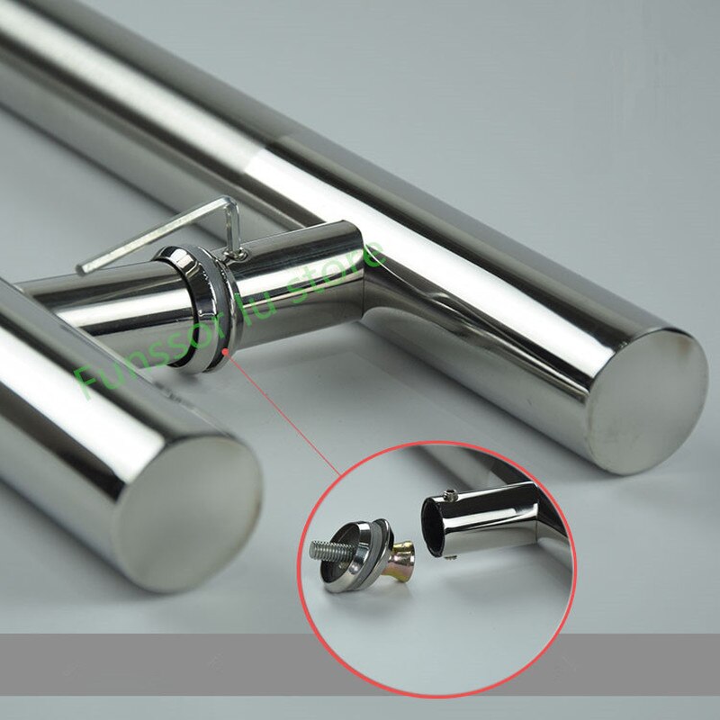 Stainless steel Glass door handle,Brushed/Polishing, H- shape bathroom shower/wooden door handle,diameter 38mm,Glass hardware