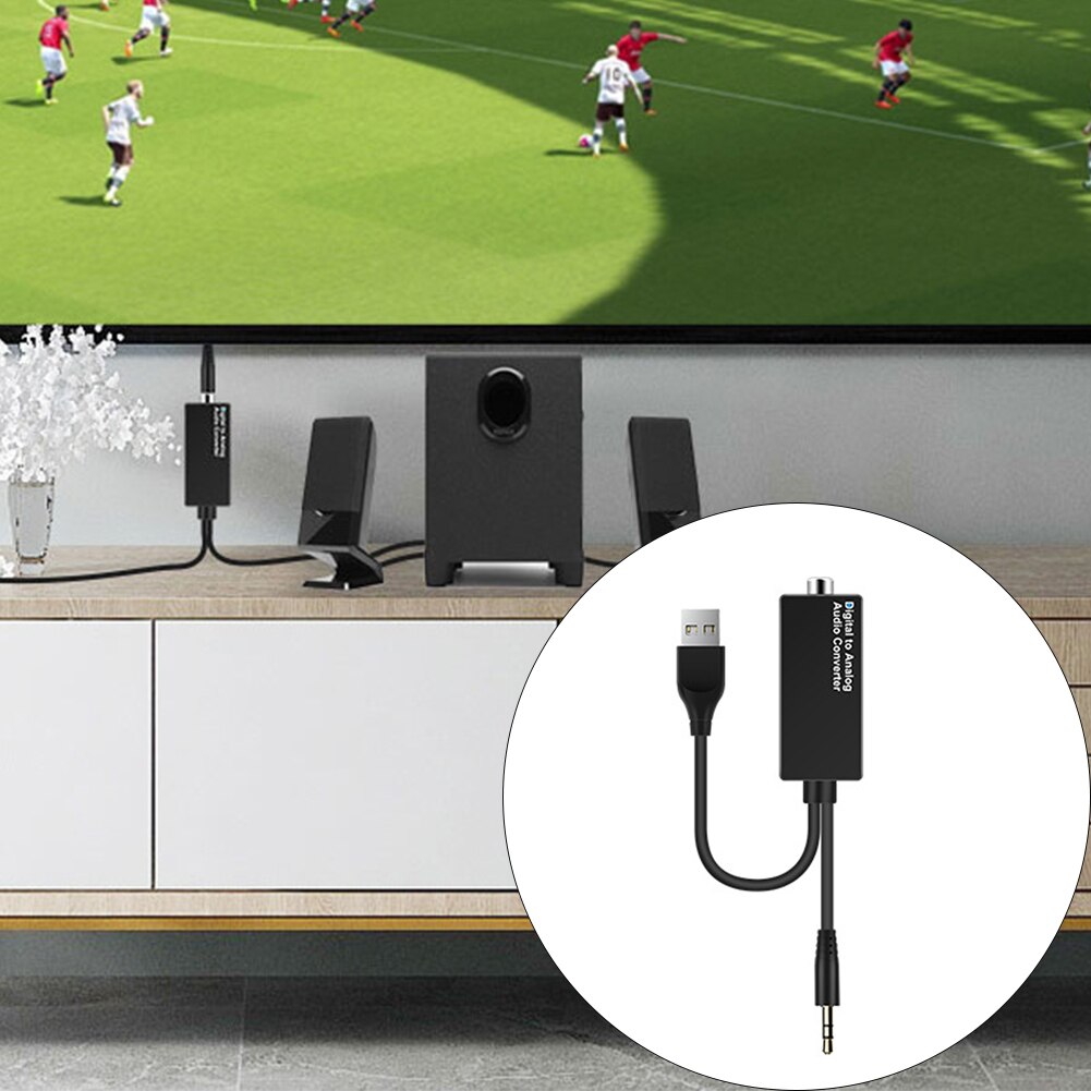 Easy Install Audio Adapter Clear Voice 3.5mm Jack Analog TV Practical Durable Digital Converter Coaxial Optical