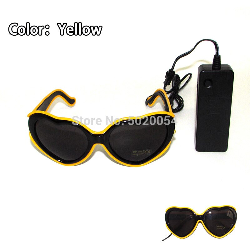 glühend Party Liefert Blinkende Herz Gläser Neuheit EL Draht LED Gläser Beleuchtung Helle Festival Party glühen Sonnenbrille