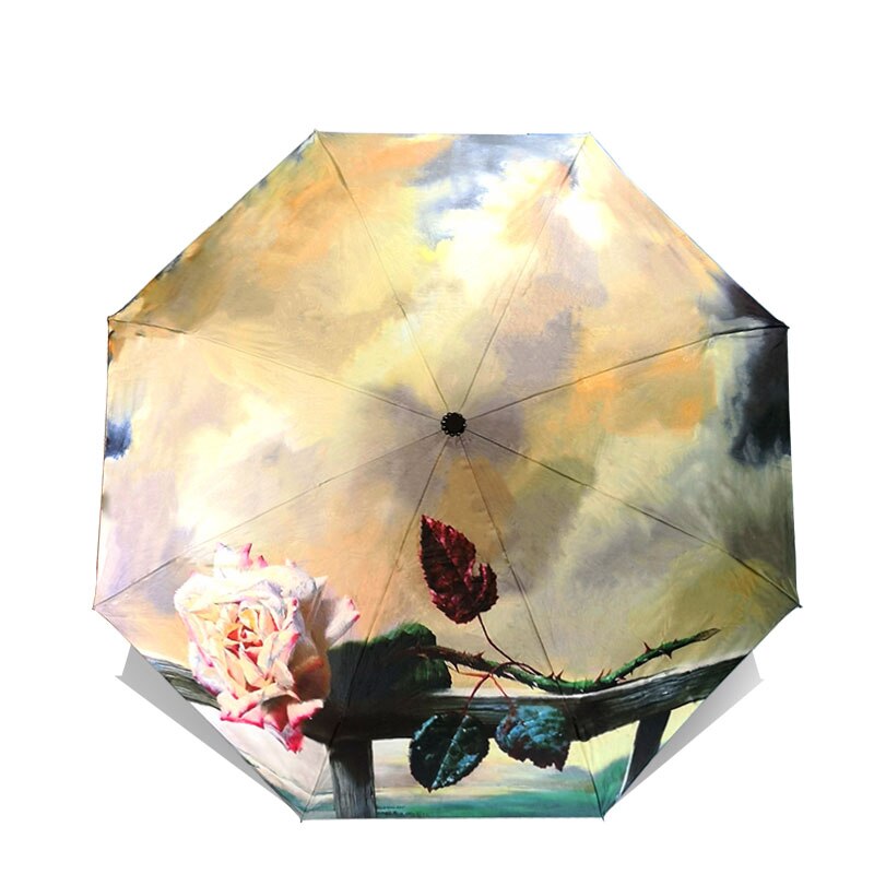 LISM-paraguas plegable para mujer, sombrilla con pintura de Van Gogh, arte chino Sakura, a prueba de viento, Anti-UV, YHS03
