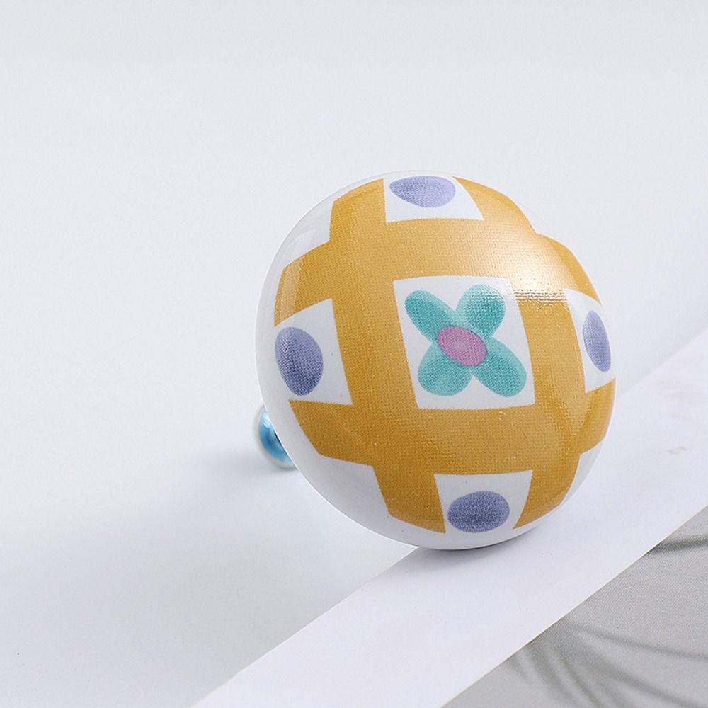 Uchwyty robić szafy ceramiczne klamki robić drzwi szafek okrągłe uchwyty meblowe w kształcie zwierząt dekoracja okna szafki szuflady gałki kuchenne: Niebieski