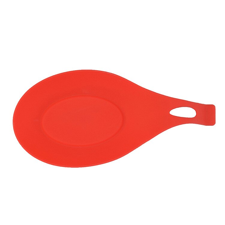 Heat Resistant Silicone Spoon Non-stick Scoop Rest Holder Insulation Mat Placemat Drink Glass Coaster Tray Kitchen Cooking Tools: Red