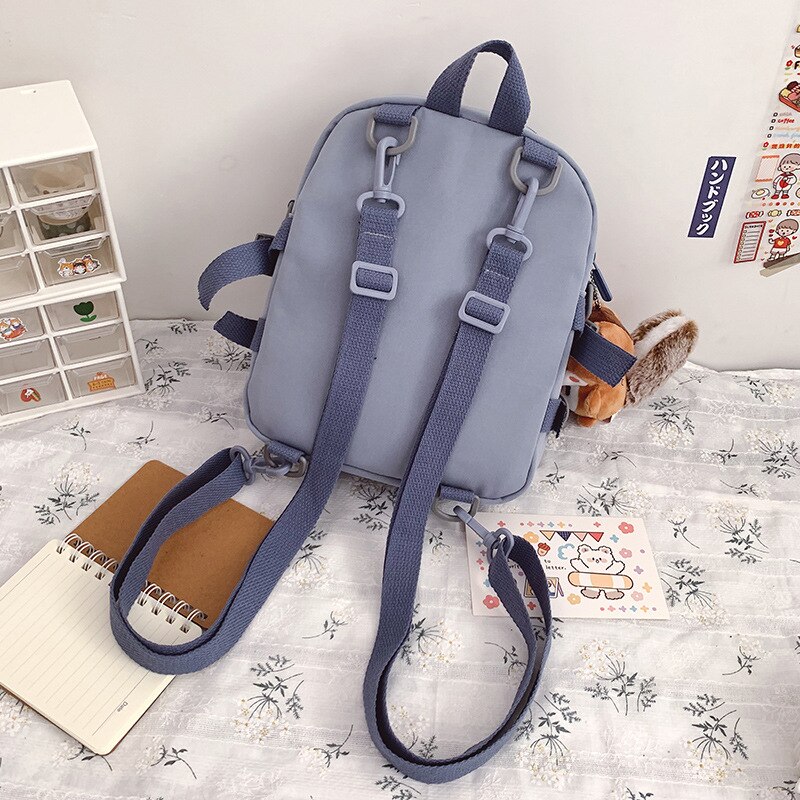 Korean Style Canvas Small Mini Backpack For Women Travel Backpack Leisure School Bag For Tennage Girl Shoulder Bag