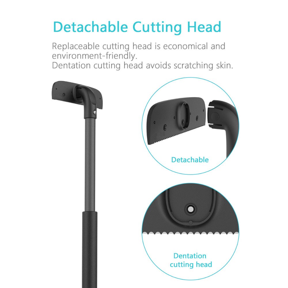 Destone Back Shaver for Men Folded Razor Dry Wet Shaving Manual Hair Removal Adjustable Back Razor Blades Body Groomer Trimmer