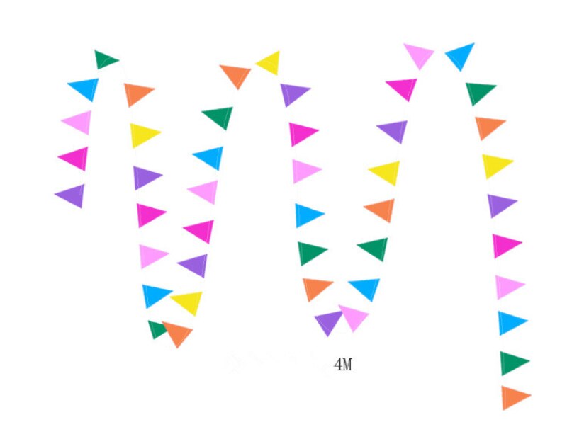 4M banderas coloridas guirnalda de papel banderines de cumpleaños banderín de de bebé decoración colgante Banner boda bandera suministros