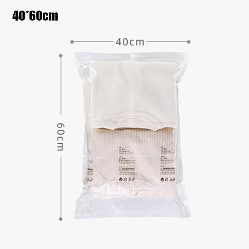 Vakuum Kompression Beutel Kleidung Lagerung Vakuum Tasche platzsparende Garderobe Organizer transparent SNO88: 40x60cm