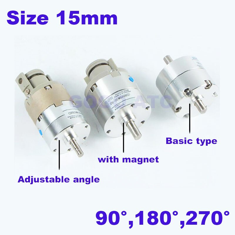 Rotary Cylinder Single vane size 15 CRB2BW/CDRB2BW/CDRB2BWU 90 180 270 Rotating angle Double shaft rotary pneumatic actuator
