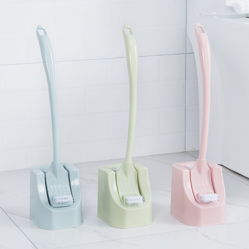 Lavatory Brush Toilet Brush & Holder Set Portable Toilet Brush Long Handle Bathroom Scrub Double Sided Cleaning Brush: random color
