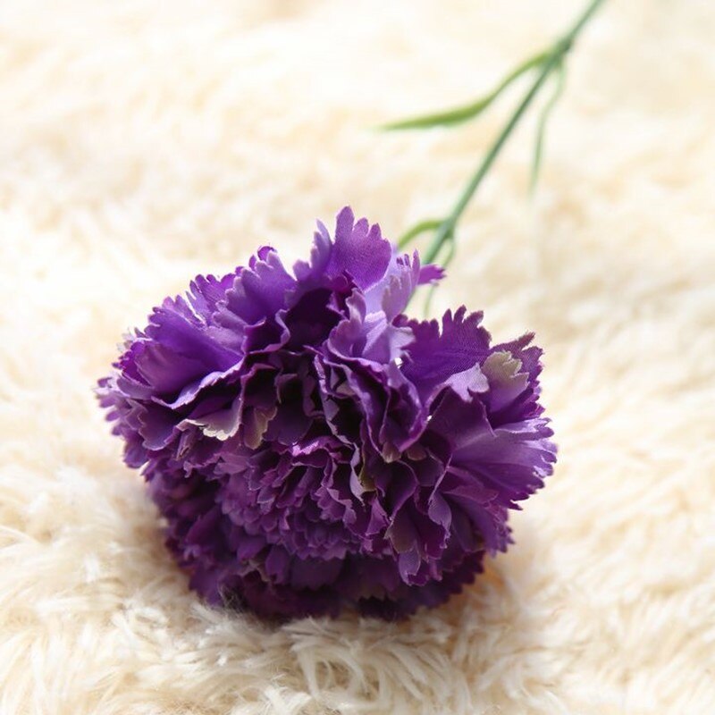 Enkele Tak 1 Head Kunstbloemen Zijde Anjer Rode Nep Bloemen Tak Home Decor Moeder \ 'S Dag Leraren \ 'Dag