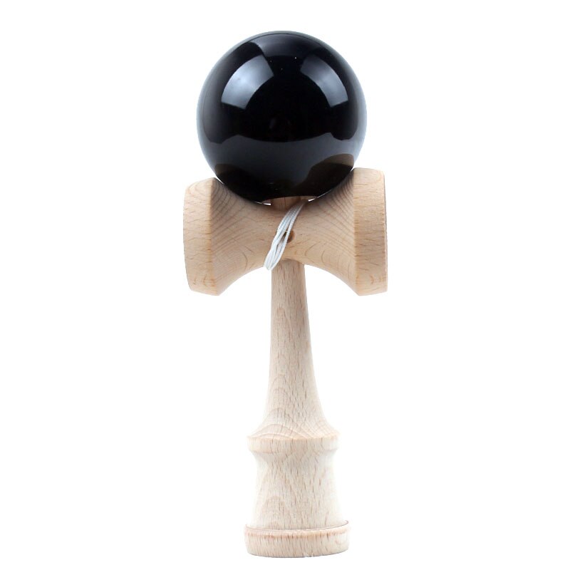 Kids Adult Kendama Wooden Toy 18CM PU Paint Crack Kendama Skillful Juggling Ball Traditional Game Toy Outdoor Sport: Black