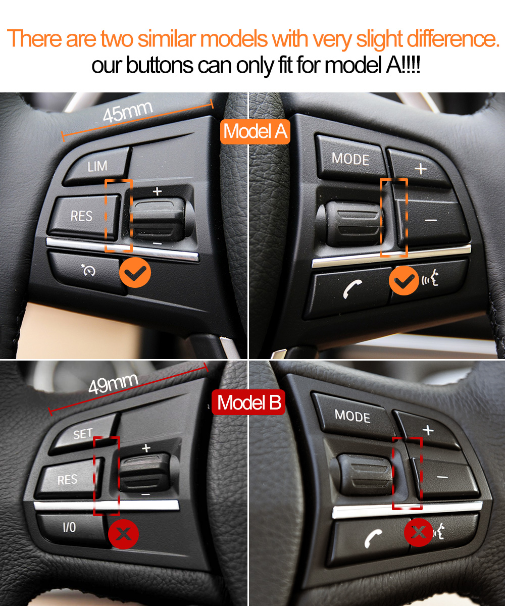 Botones para volante de coche, límite de velocidad, Control de crucero, llaves de teléfono para Serie F F20 F22 F30 F34 F36 F10 F11 F07 F12 F01 F02 F25 F15