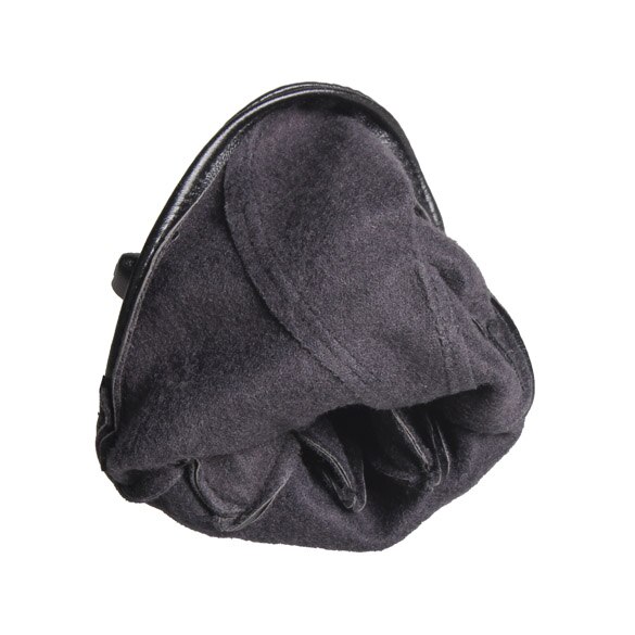 Lady Woman Tight Half Palm Gloves Imitation Leather Five Finger Black