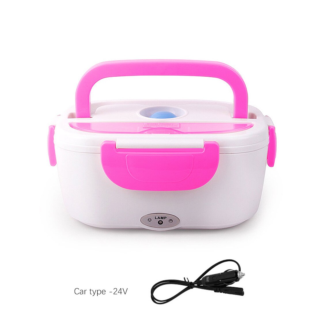 12V 24V Portable Stove Food Warmer for Car Boat Truck Caravan Camping Oven Car Electrical Heating Lunch Box Heated Stove: pink car 24v