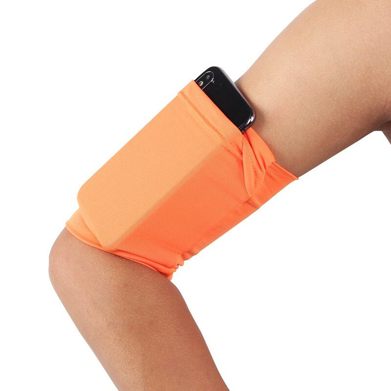 Cell Phone Bag Armband Outdoor Running Universal Mobile Phone Bands Hight Elastic Breathable Arm Jogging Band Fitness Arm Bags: Orange