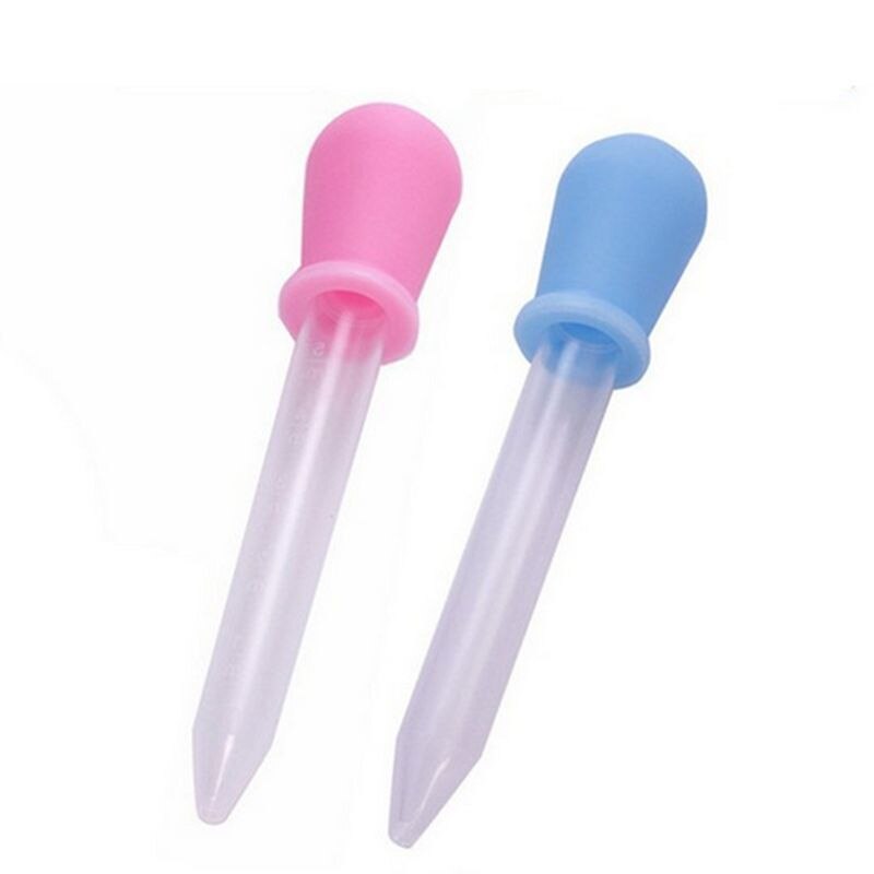 1pc 5ml matningsredskap klar plastpipett foder flytande mat medicin droppare byrett blå