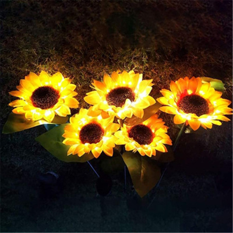 Solar Lights Sunflower Rose Lantern Waterproof Solar Led Lights Outdoor Street Garland Fairy Garden Decoration Outdoor Led Lamp