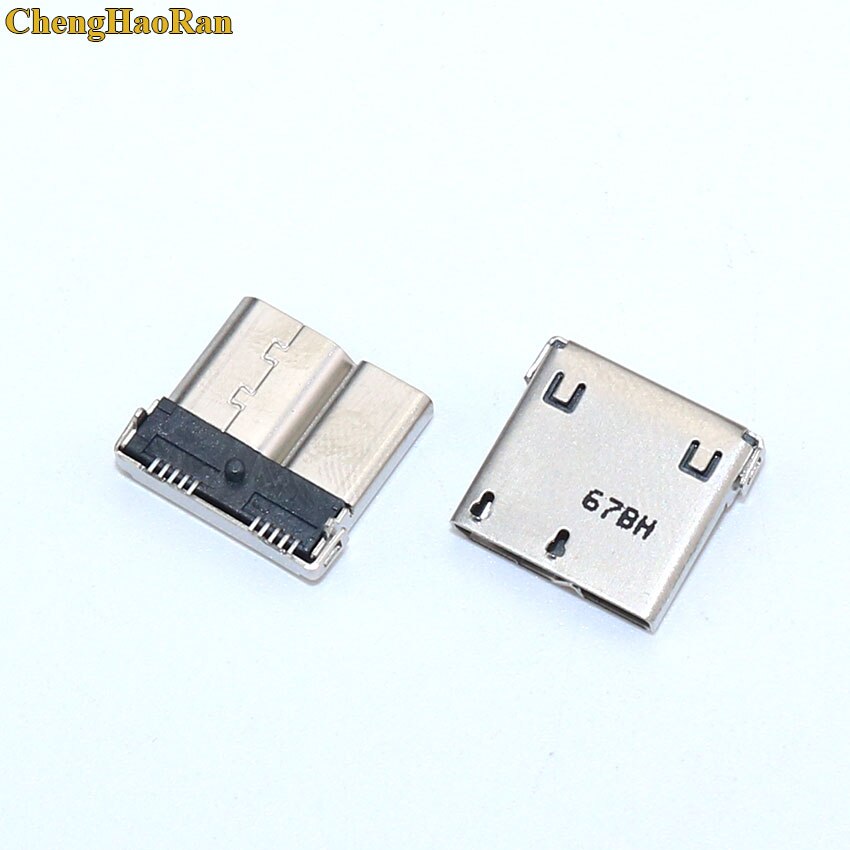 Chenghaoran 2 kpl micro usb 3.0 jack 10 pin naaras pistoke tail latausportti mobiili kovalevy liitäntä mikroliitin